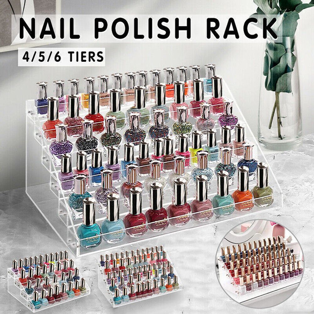 Clear Acrylic Nail Polish Display Rack Holder Multi-layer