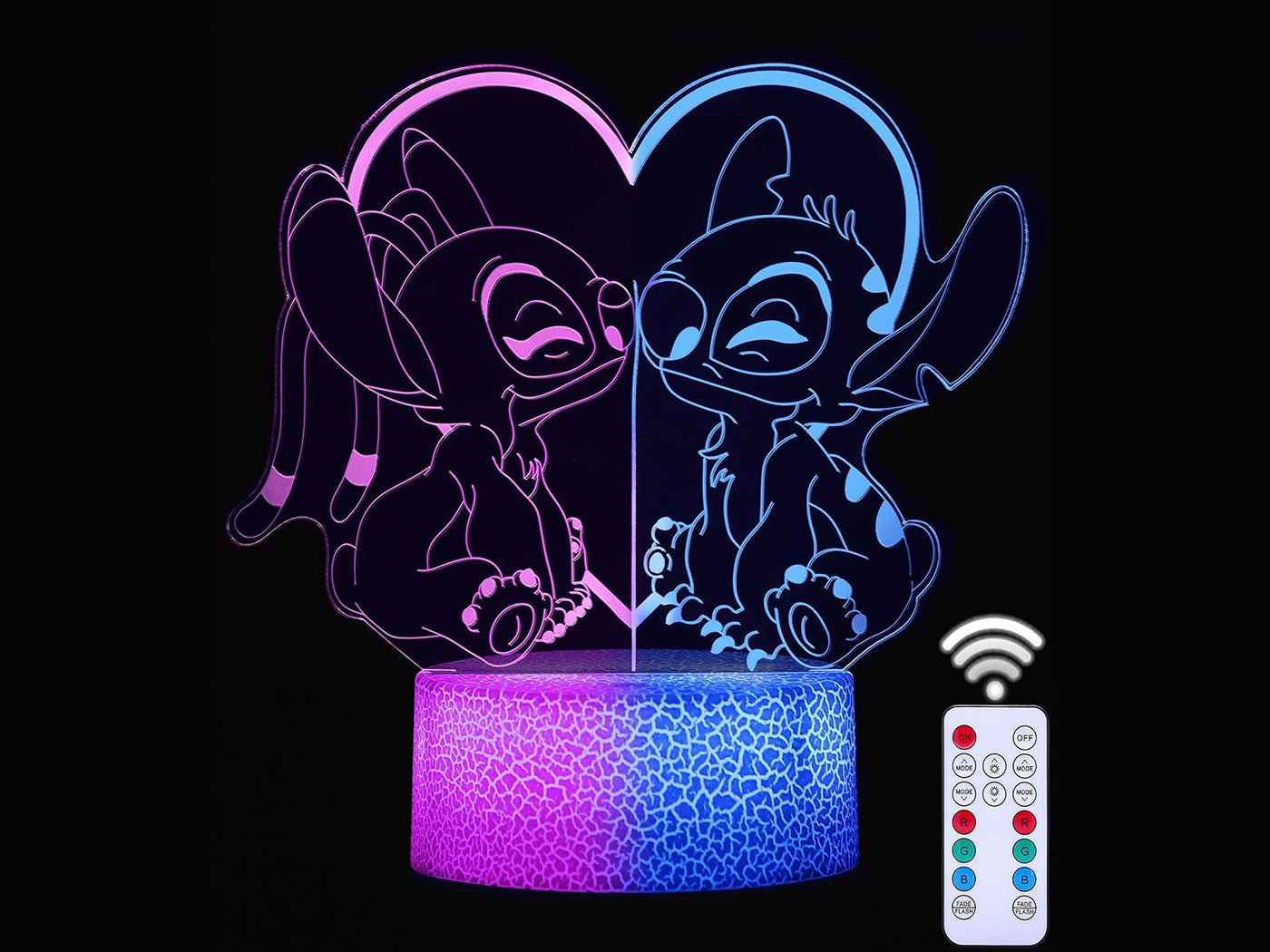Stitch Inspired Acrylic Night Light 3D Illusion led Desk lamp