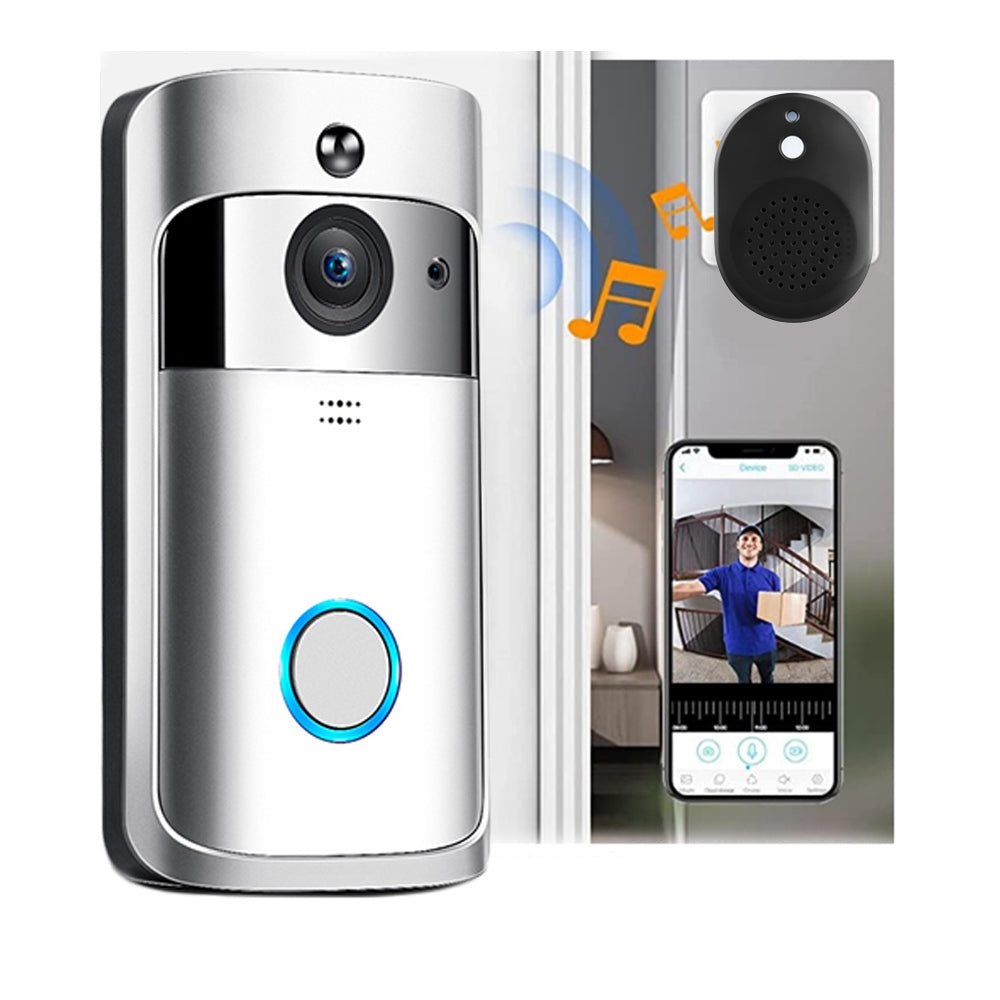 Wireless WiFi Video Doorbell with Smart Intercom and Security Camera