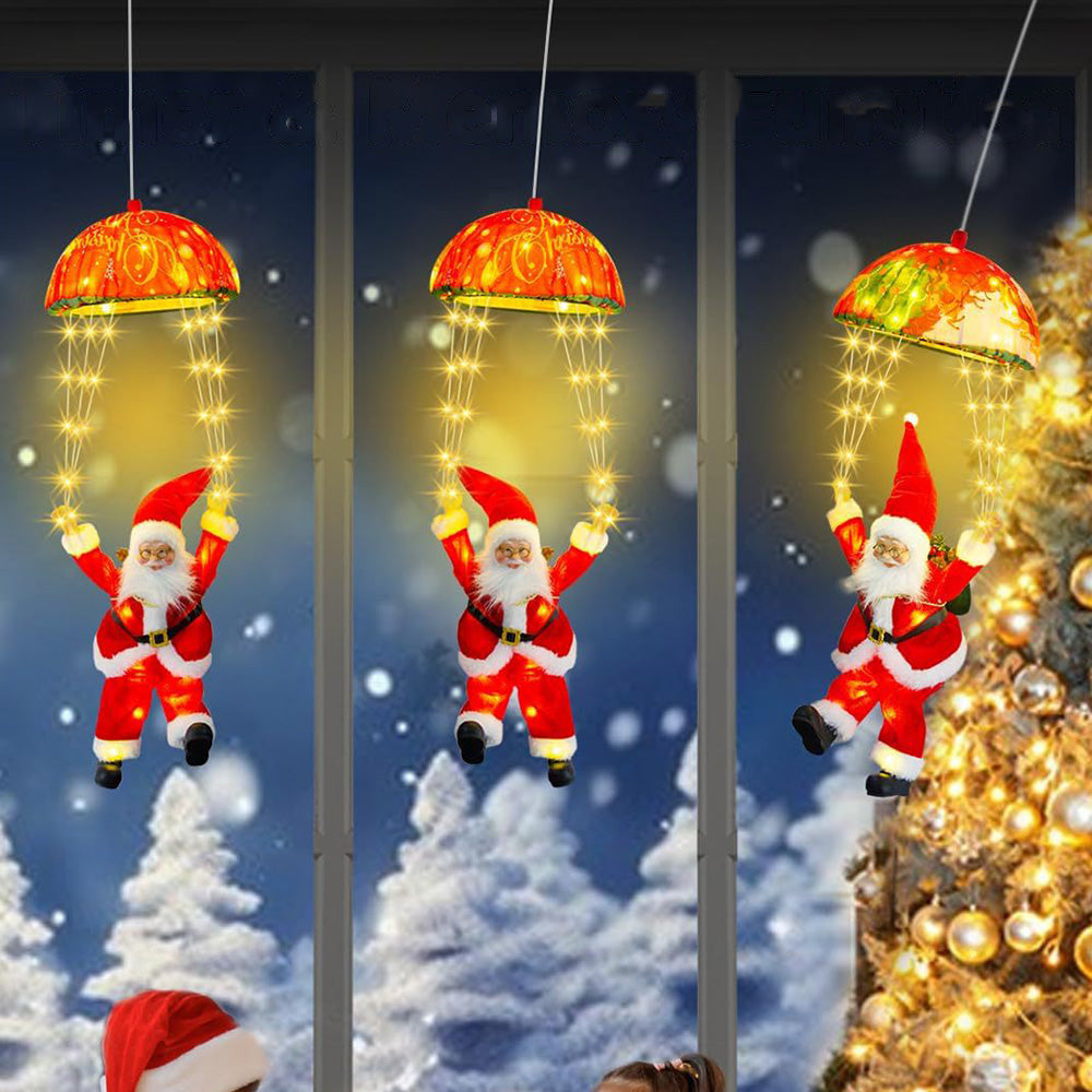 Christmas Decorations Santa Claus Parachute Lights LED Hanging Xmas Tree Decor
