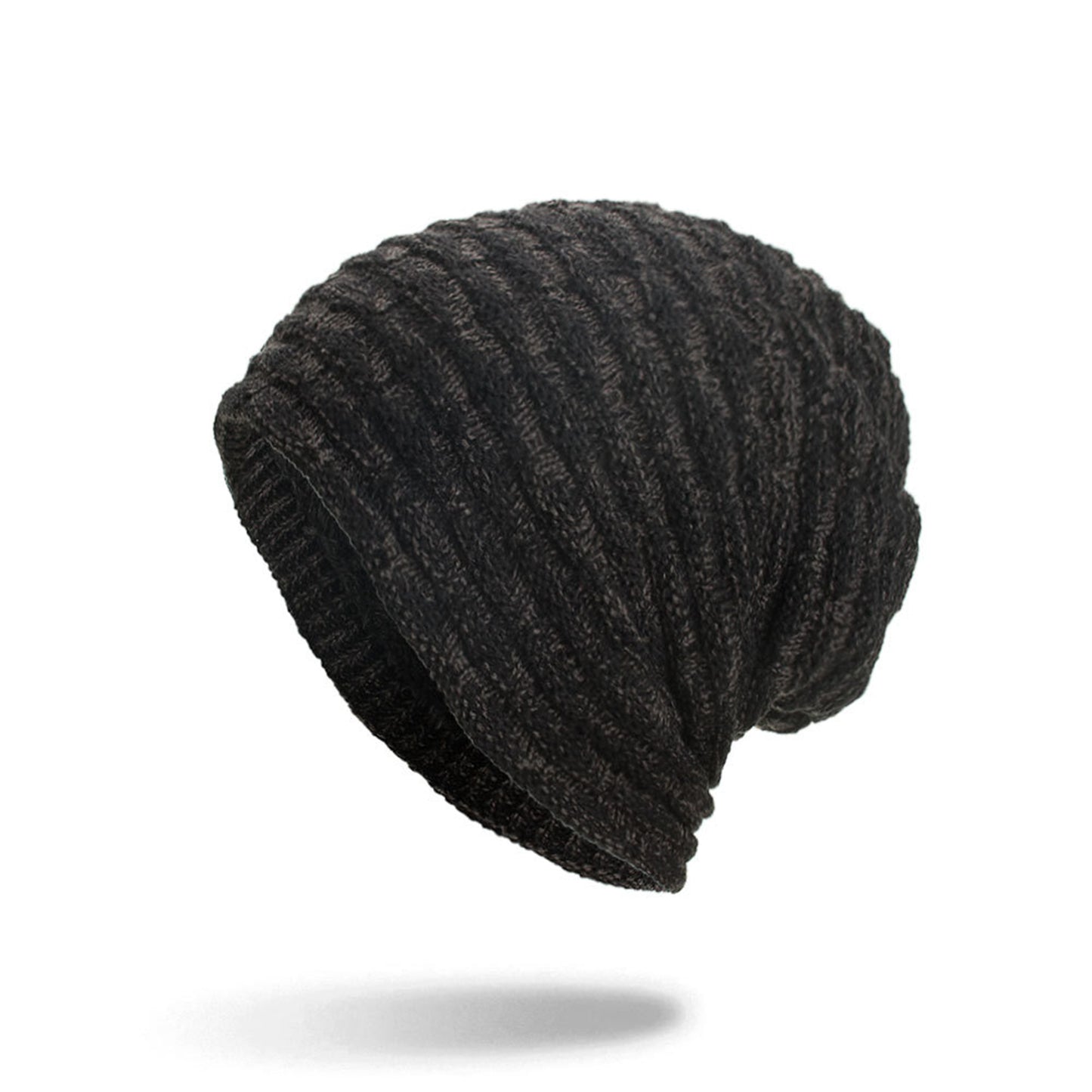 Unisex Fleece-Lined Knit Slouchy Beanie