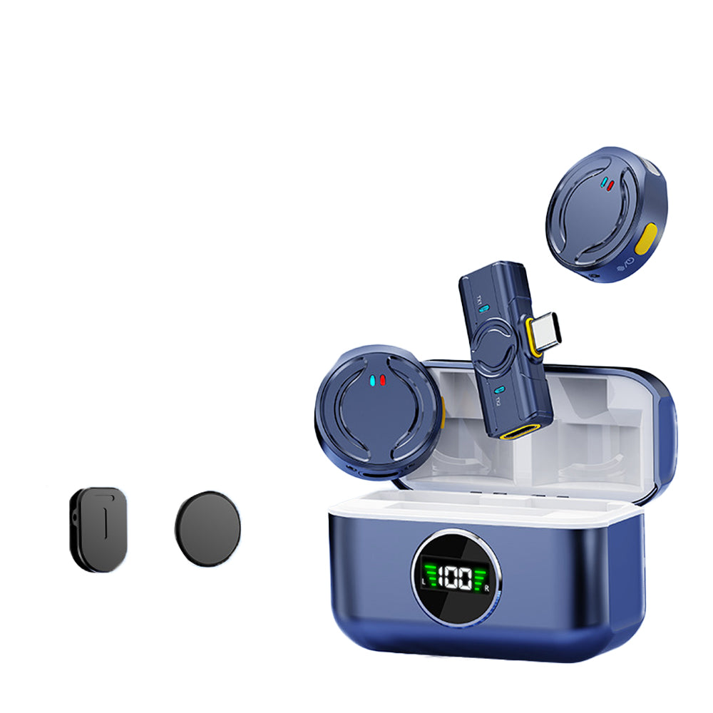 Wireless Lavalier Microphone with Charging Case for iPhone iPad Android