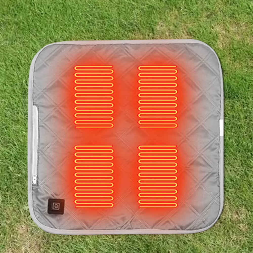 USB Heated Seat Chair Cushion Seat Cushion With 3 Heating Modes-Grey