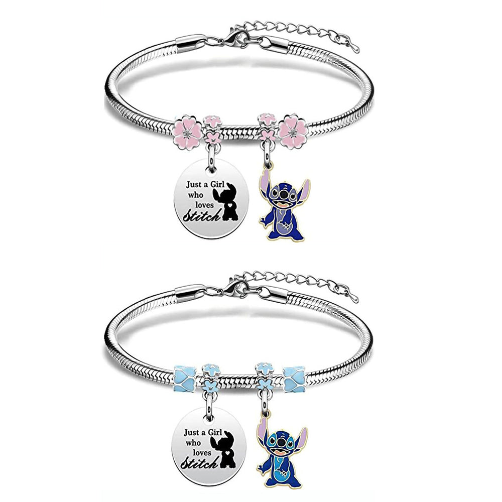 2Pcs Stitch Inspired DIY Charm Bracelets