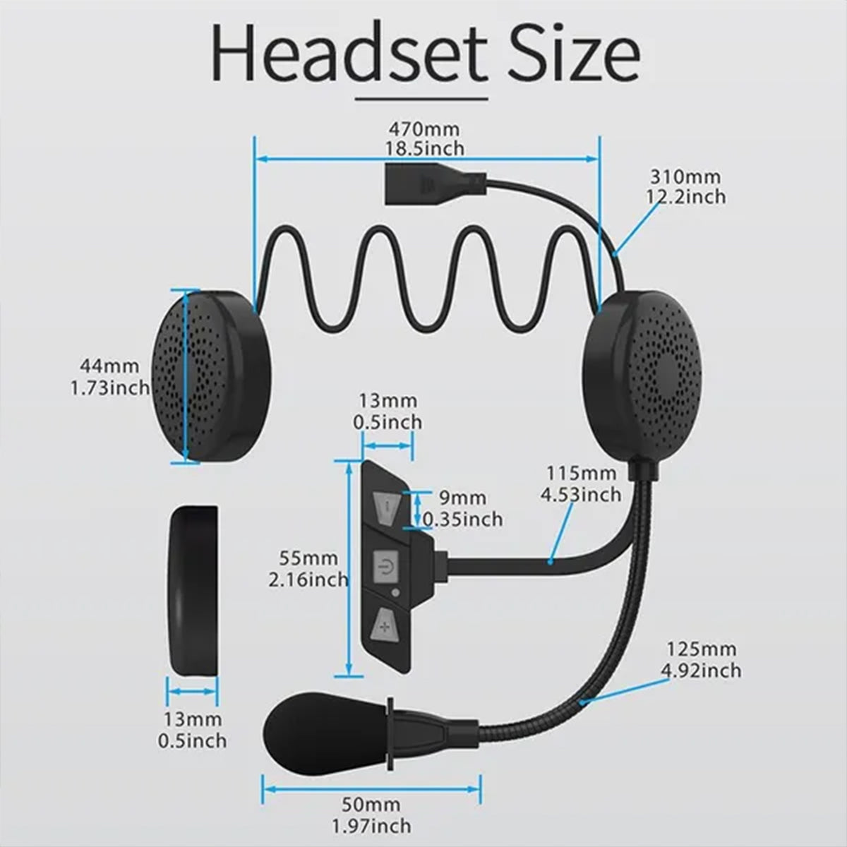 Motorcycle Helmet Bluetooth Headset with Mic