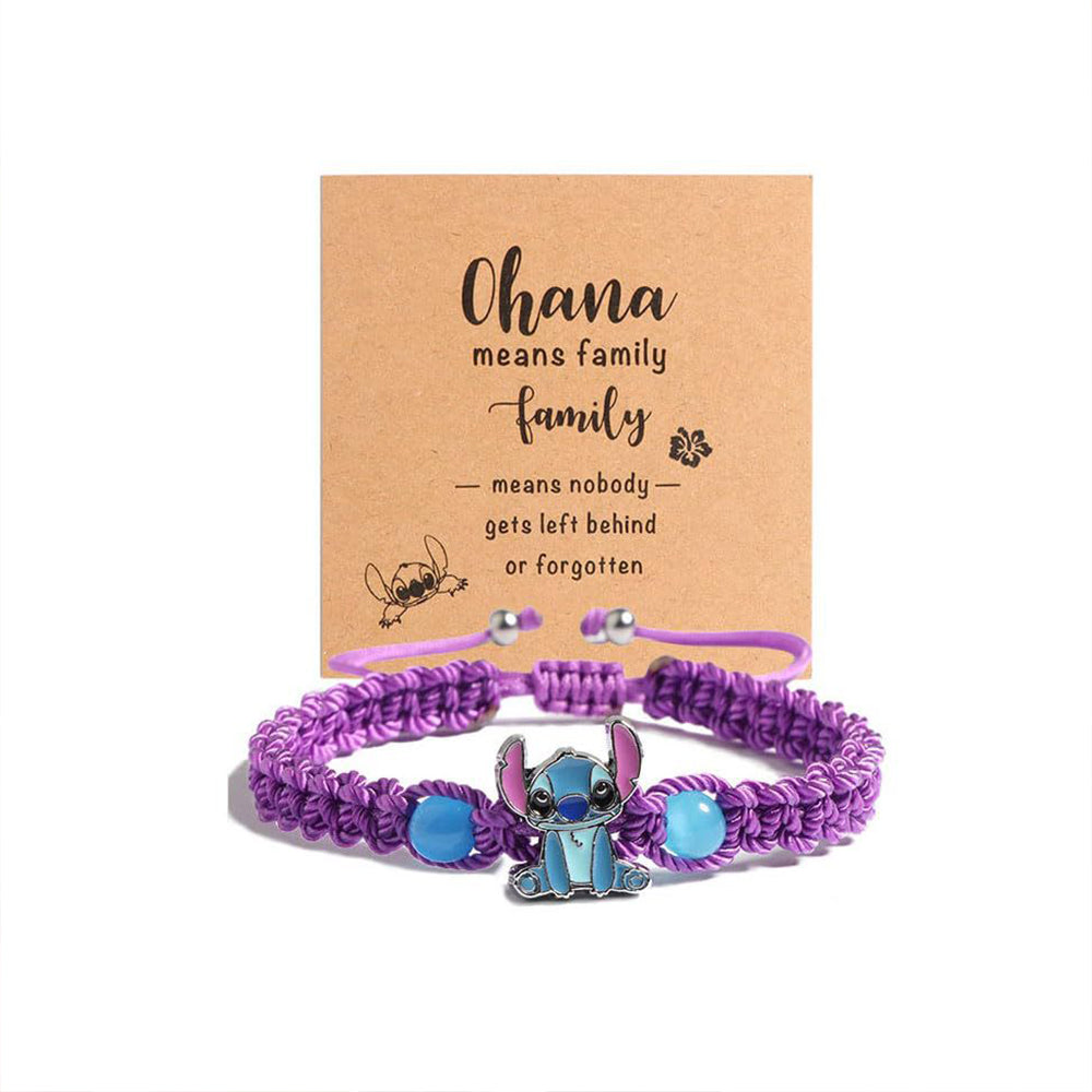 Lilo & Stitch Inspired Ohana Means Family Braided Bracelet