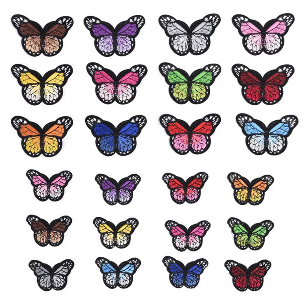 Butterfly Embroidery Patches Iron on Sew on Colorful Butterfly Patches for Clothes Bags Hats