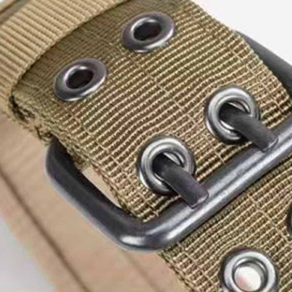 Adjustable Padded Nylon Dog Collar and Leash Set for Large Dogs-Khaki