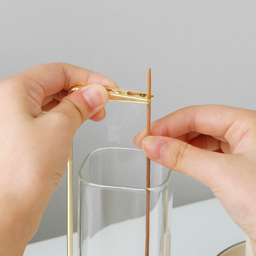 Wooden Incense Holder For Sticks With Glass Ash Catcher Anti-ash Incense Burner