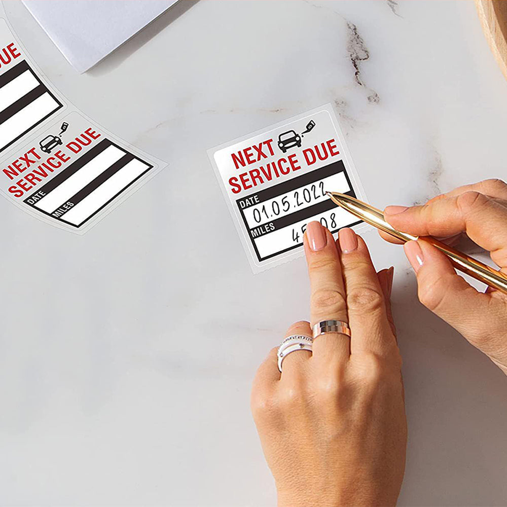 300 PCS Self Adhesive Vehicle Maintenance Reminder Labels for Car