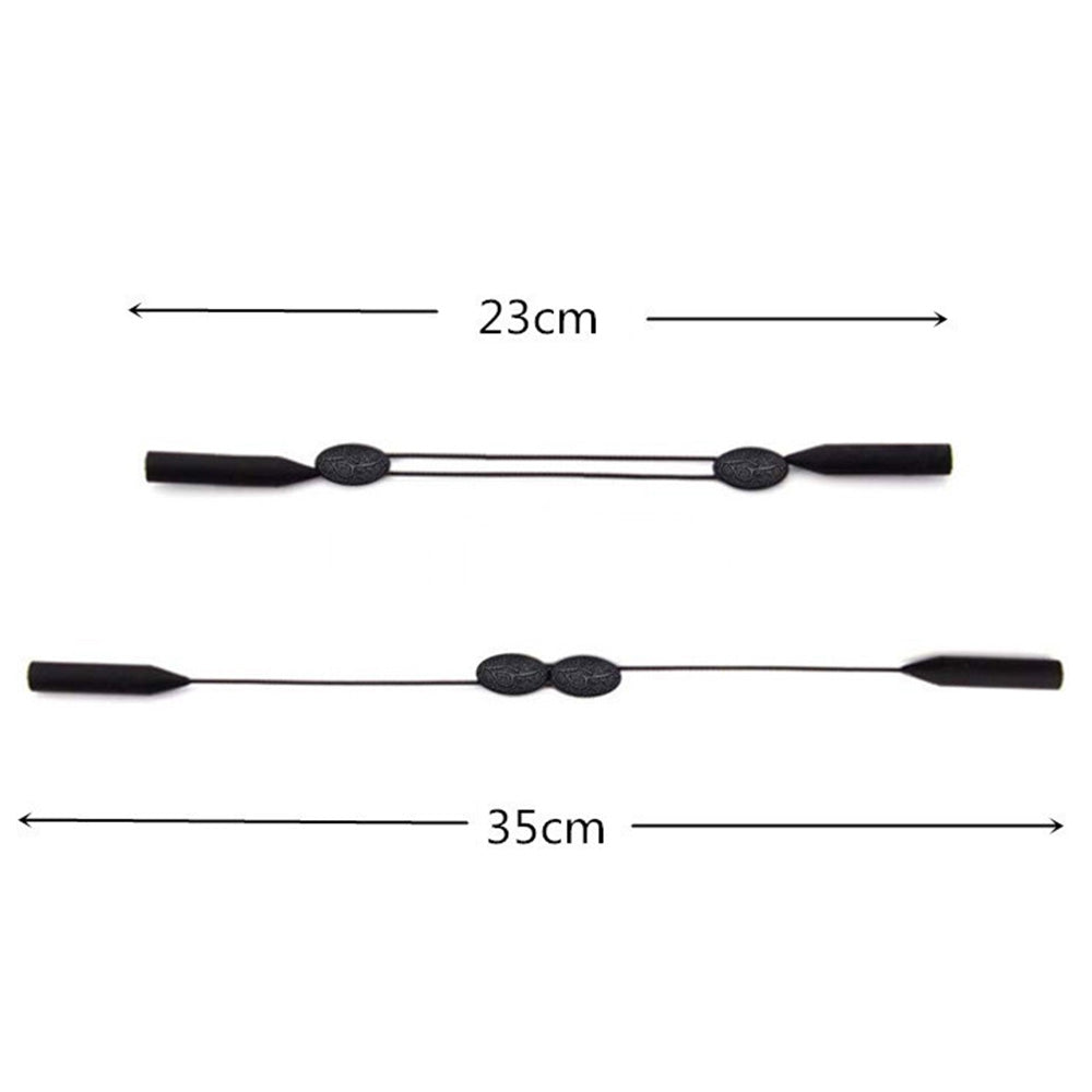 3 Pack Adjustable Black Sports Eyeglass Straps for Men and Women