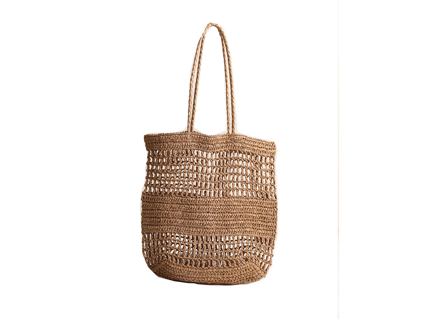 Women's Paper Woven Mesh Hollow Tote Shoulder Bag