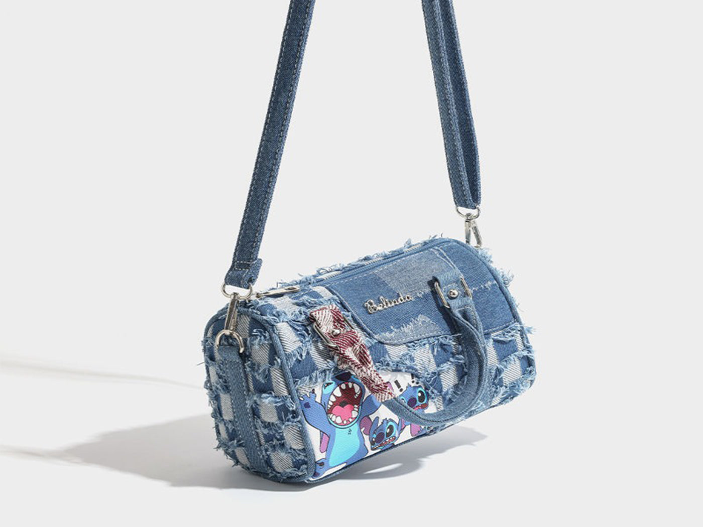 Stitch Inspired Patchwork Crossbody Tote Bag Denim Handbag