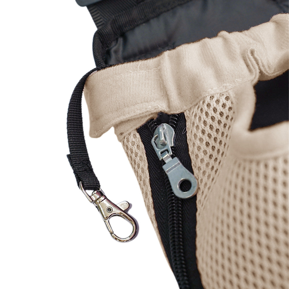 Breathable Mesh Pet Carrier Backpack for Front and Back Carrying Dogs Cats-Apricot