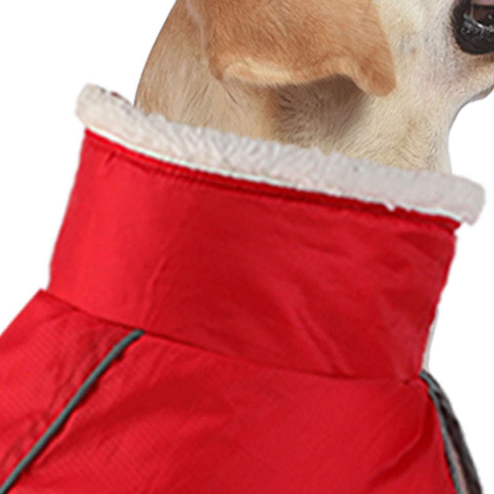 Winter Dog Coat-Waterproof Cold Weather Jacket for Small Large Breeds-Red