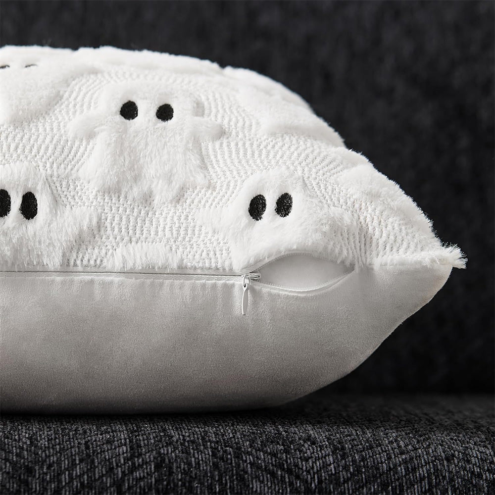 Cute Halloween Ghost Pillow Cover with Zipper for Living Room Bedroom Office
