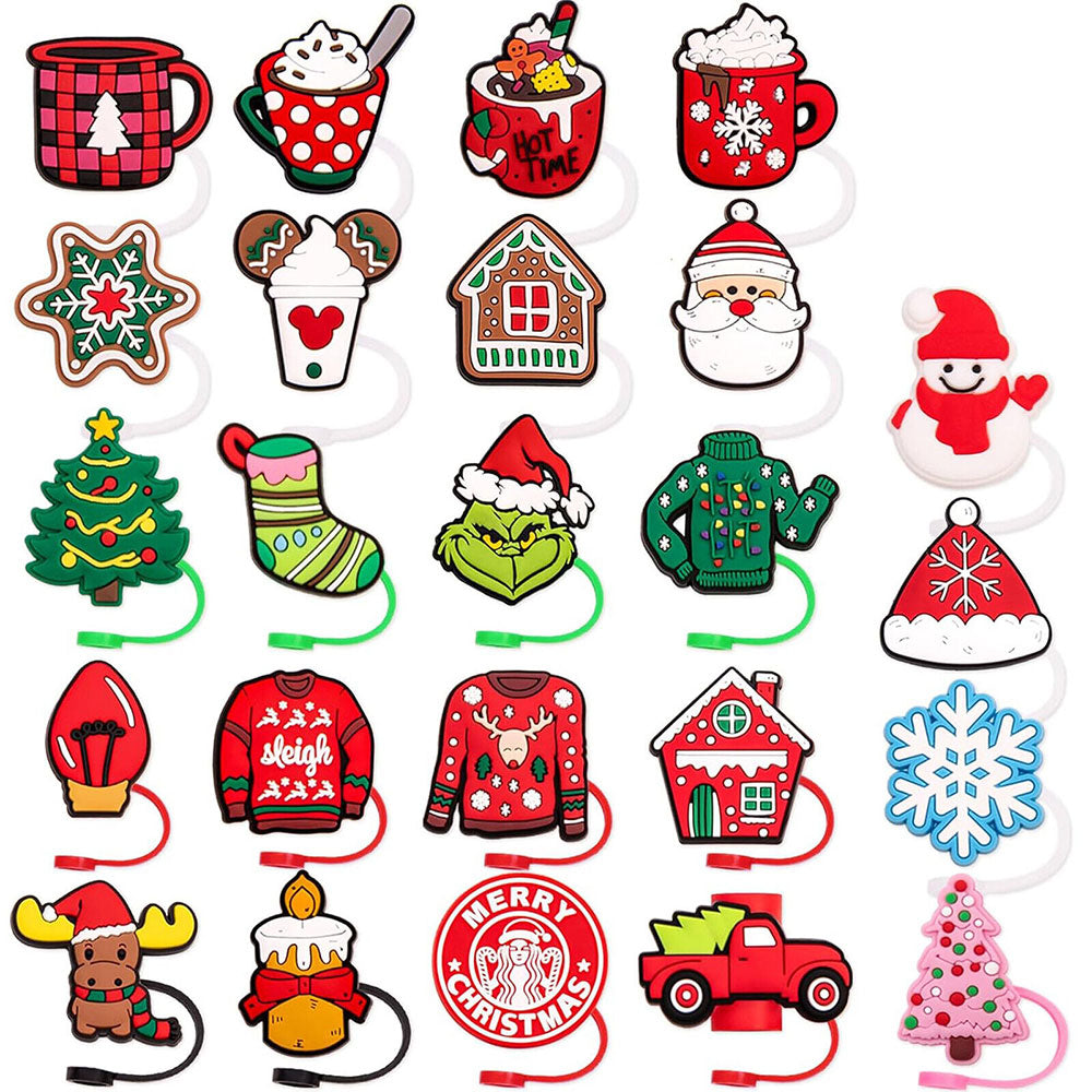 Advent Calendar 24 Days of Christmas Surprises with 10mm Straw Toppers