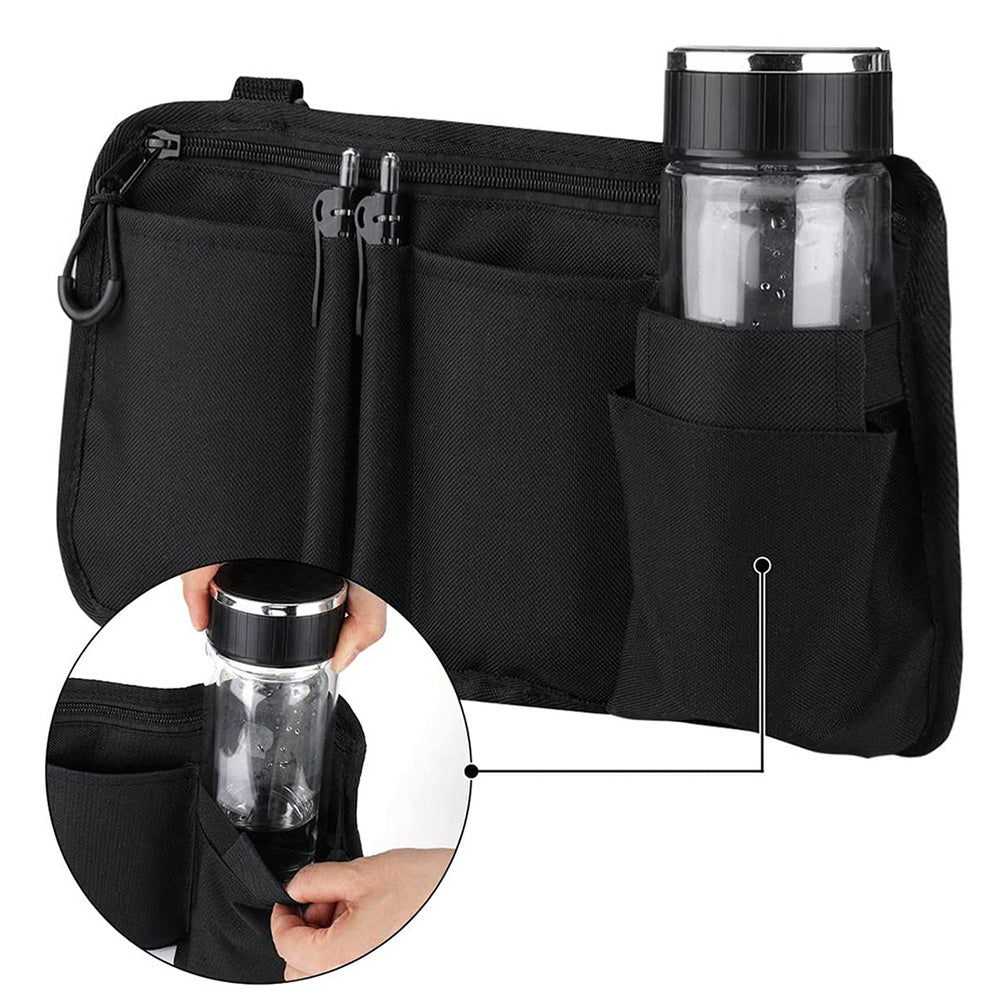 Wheelchair Side Bag With Cup Holder Armrest Storage Bag Wheelchair Armrest Pouch Accessories