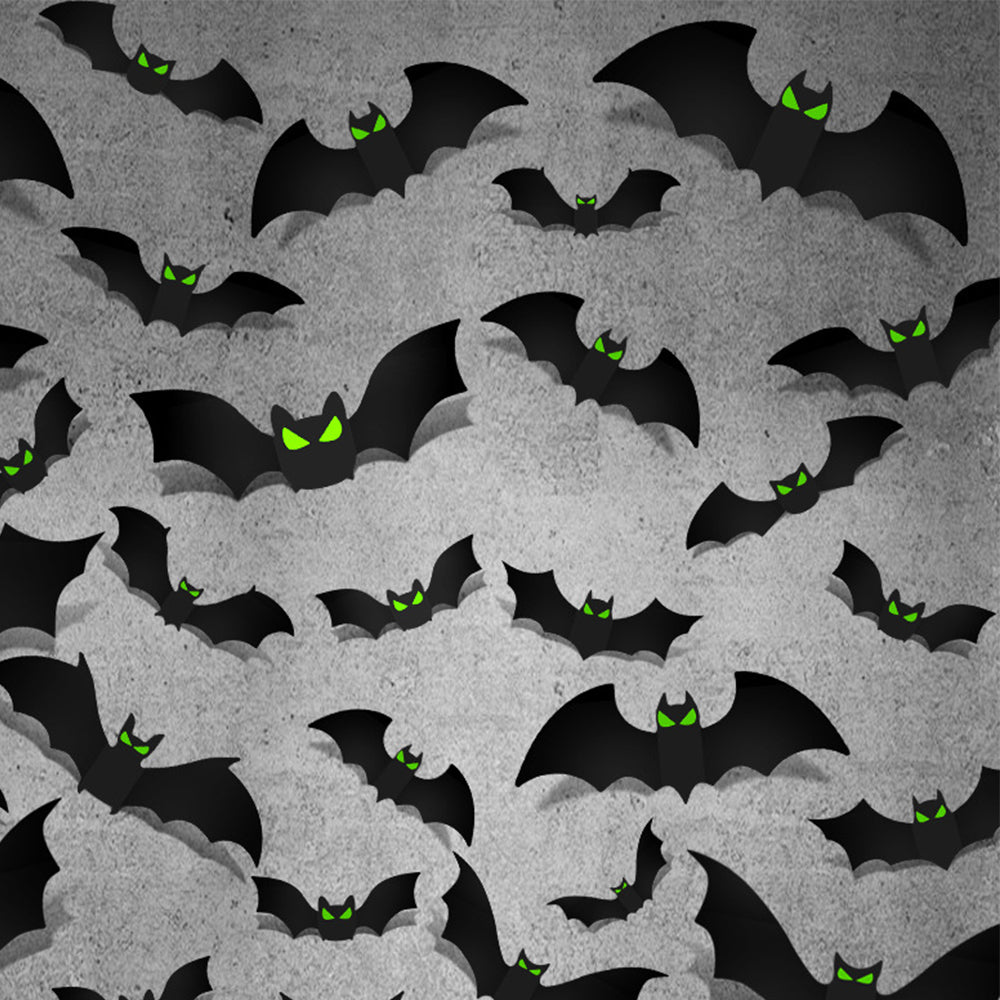 144Pcs 3D Black Bat With Glow Eyes Halloween Decorative Bats Wall Stickers