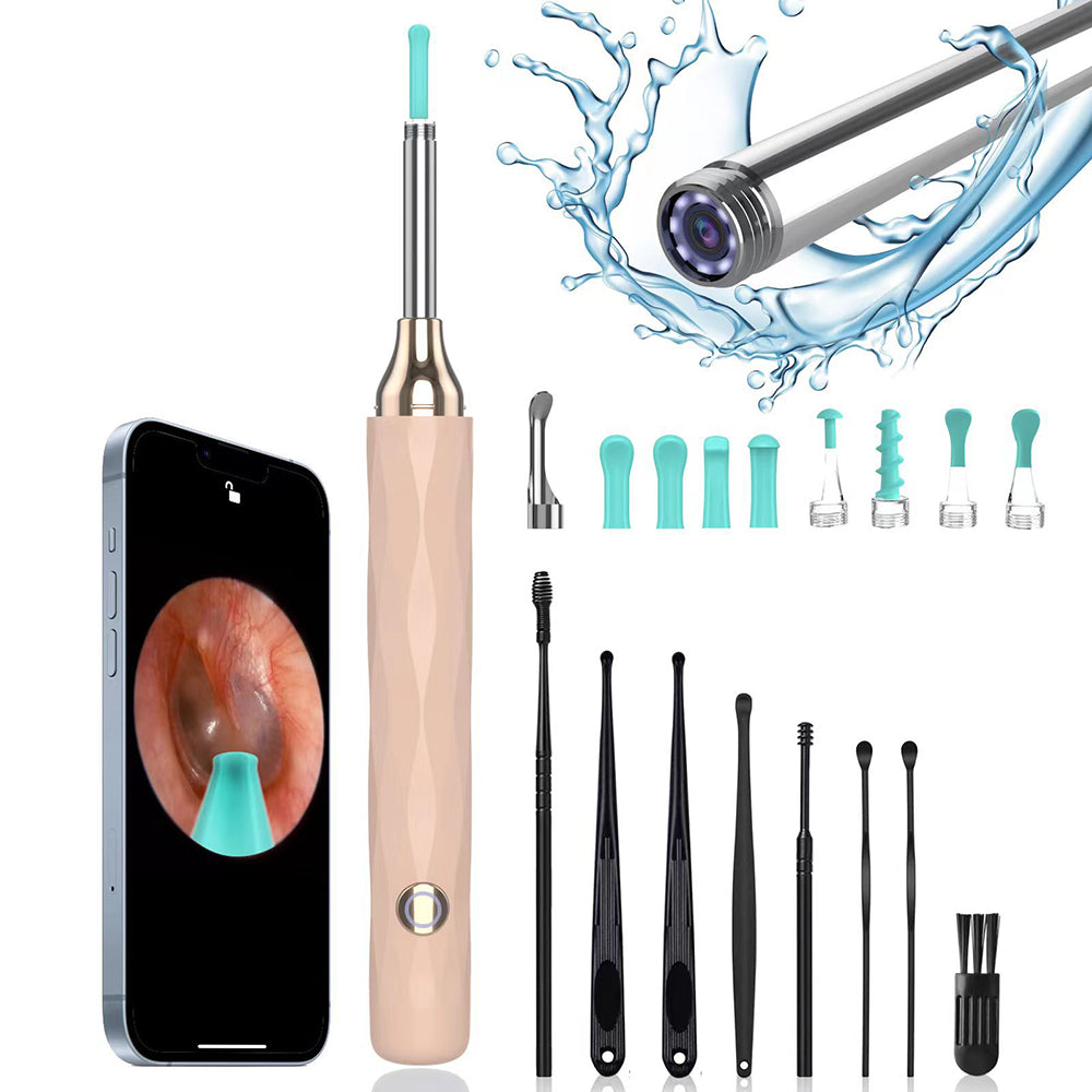 Wireless Ear Wax Removal Visual Ear Pick 6 LED Endoscope Otoscope with 8 Handheld Ear Sets