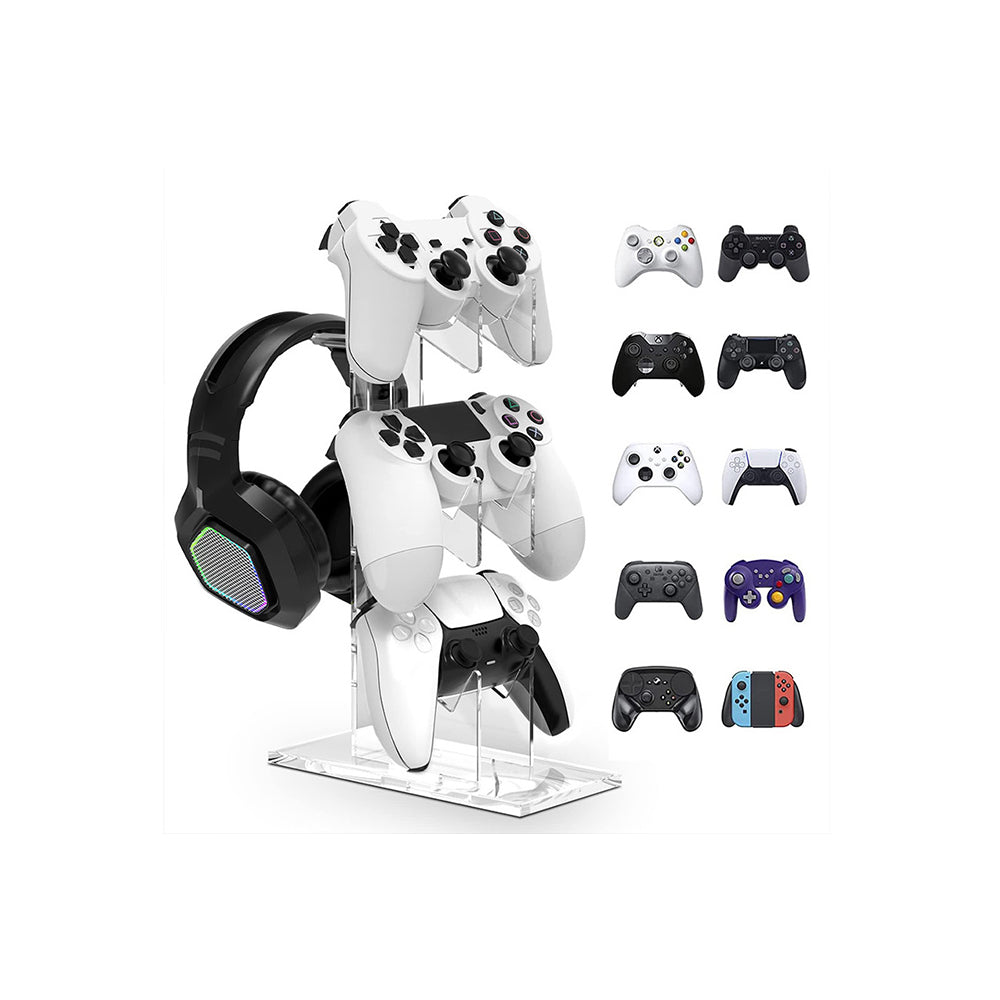 Game Controller Enhance Gaming with 3 Tier Controller Holder & Headset Stand for PS5 PS4 Switch & STEAM