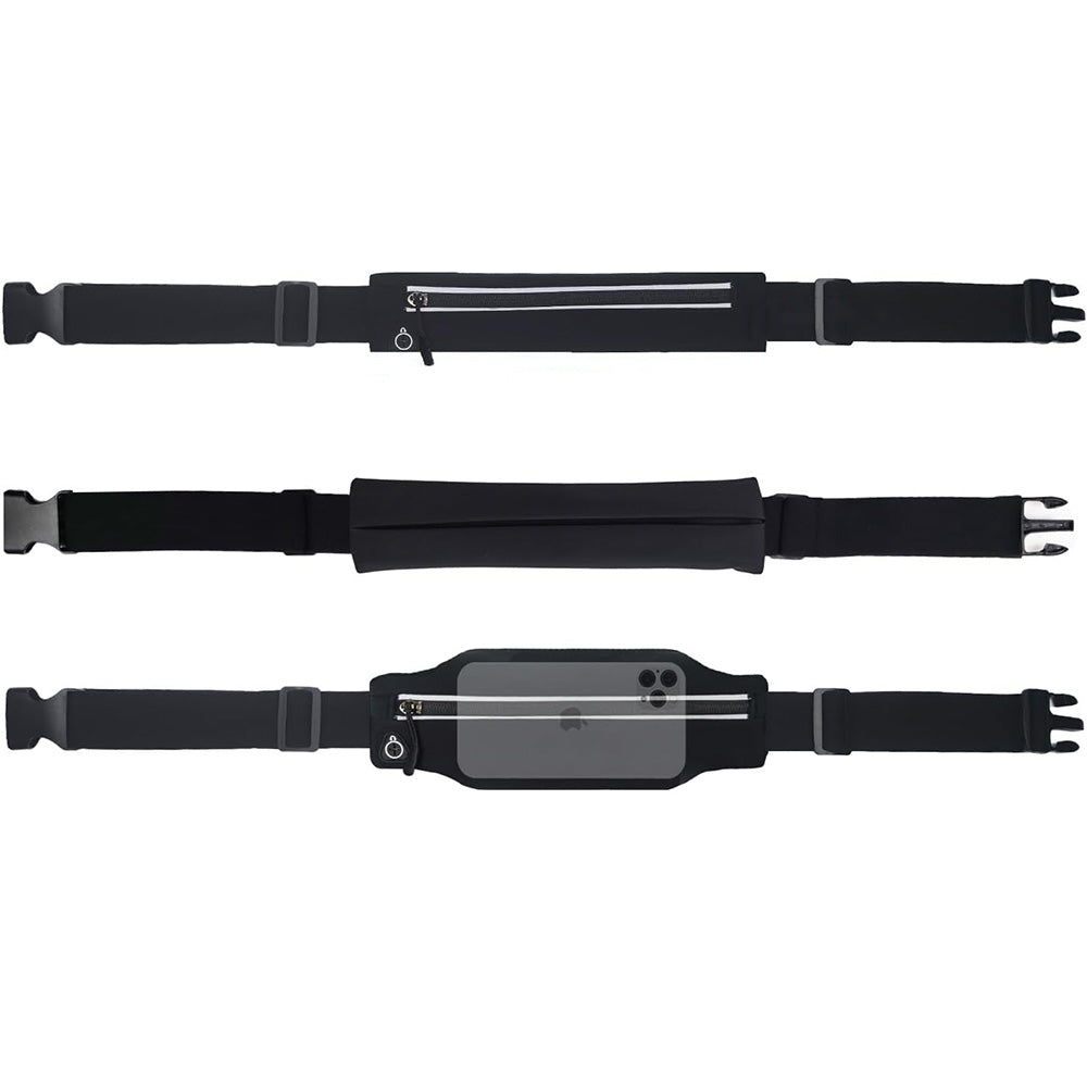 Unisex Running Waist Pack - Adjustable Waterproof Fitness Belt with Reflective Strips