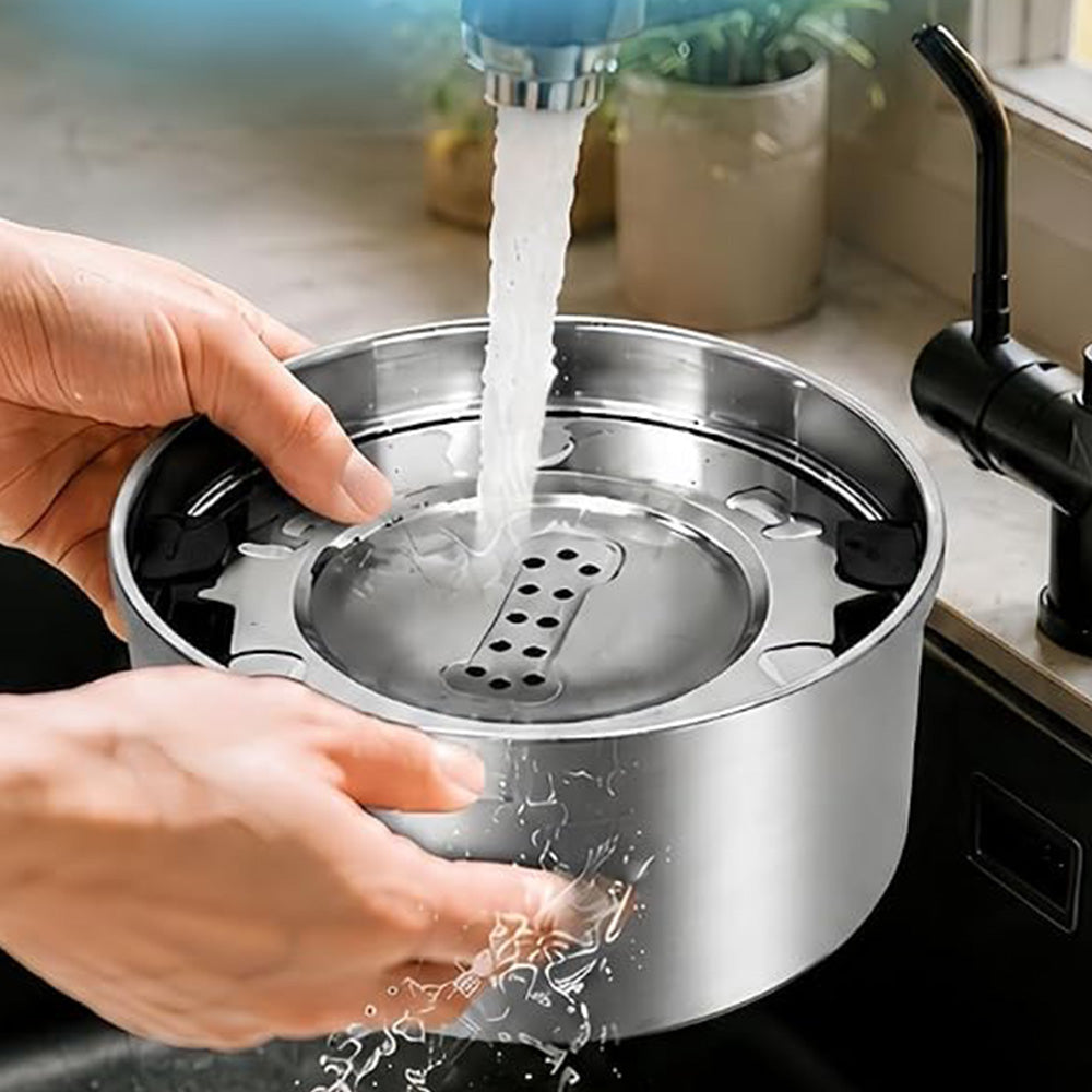 304 Stainless Steel Floating Pet Water and Food Bowl with Removable Plate