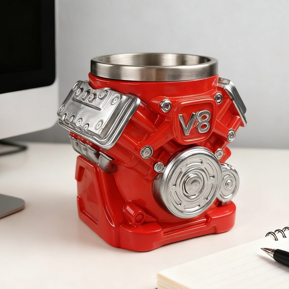 V8 Engine Model Design Stainless Steel Coffee Mug