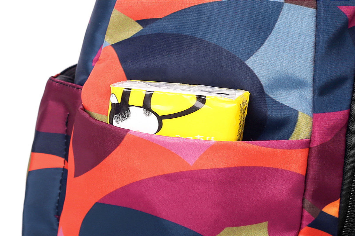 New Multifunctional Printed Anti-theft Backpack Oxford Travel Bag