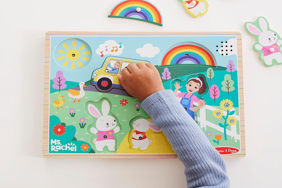 Ms. Rachel-Inspired Wooden Song Peg Puzzle Toy