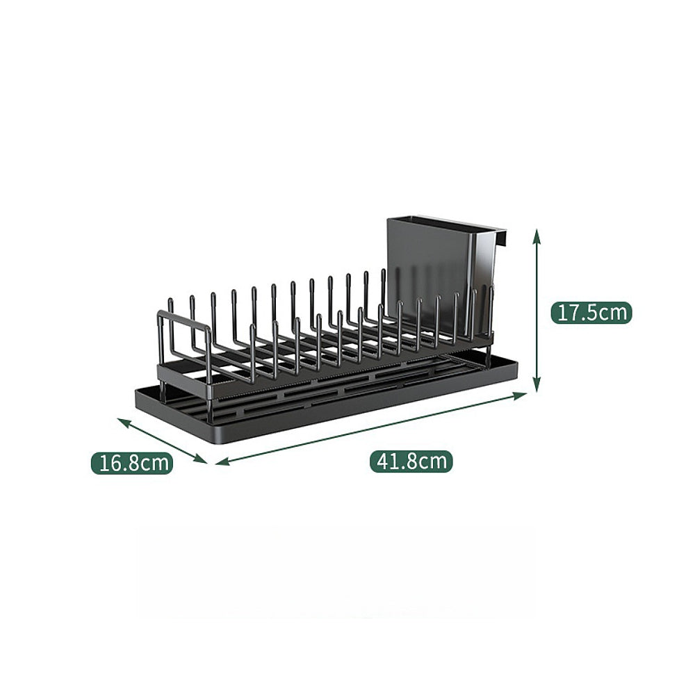 Dish Drying Storage Rack with Water Tray for Kitchen Counter