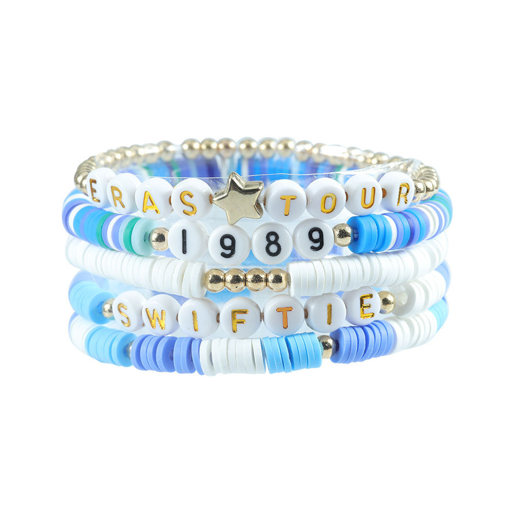 5Pcs Taylor Inspired Beaded Bracelets Fans Friendship Bracelets Gifts for Music Lovers