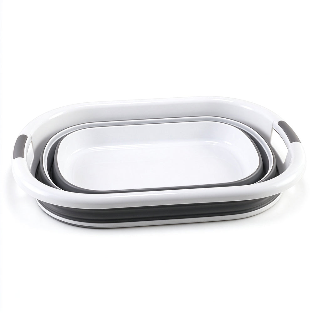 Foldable Laundry Wash Basin with Handles for Pet Bathing and Storage-M