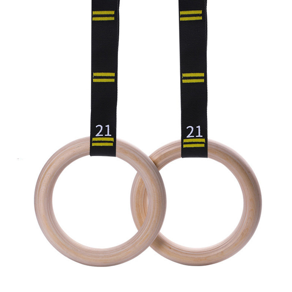 Wooden Gymnastic Rings Set Adjustable Fitness Rings for Home Workouts