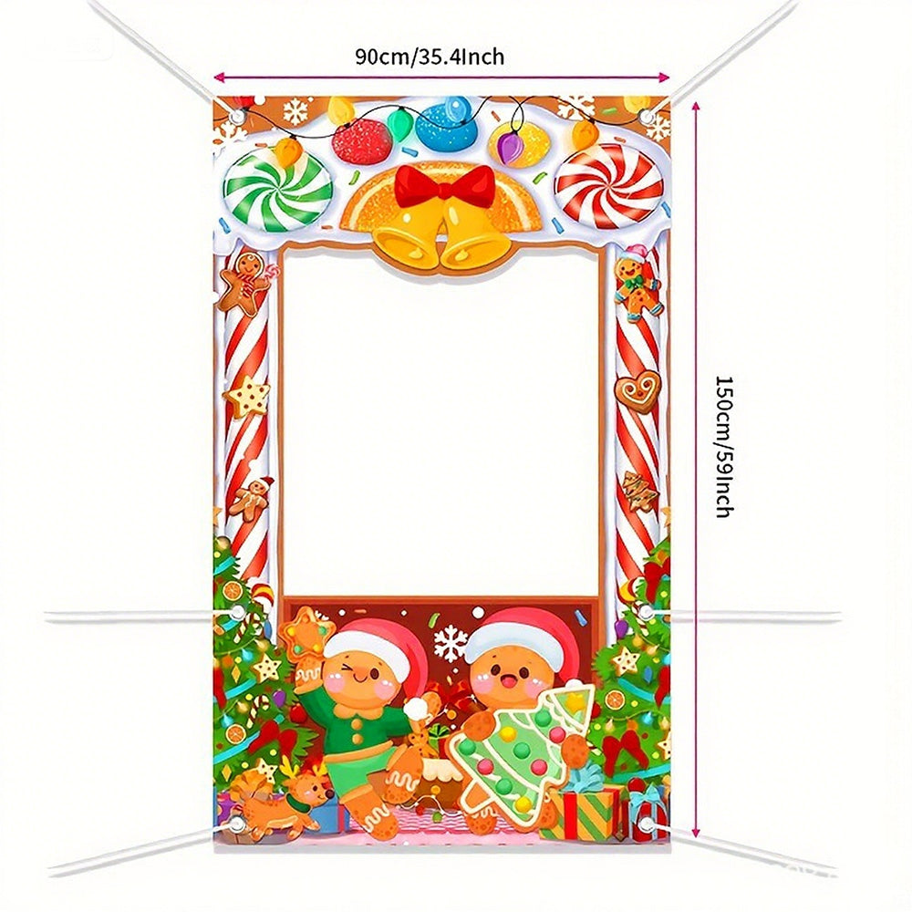 Merry Christmas Hanging Banner Porch Sign Xmas Banner Christmas Door Cover
