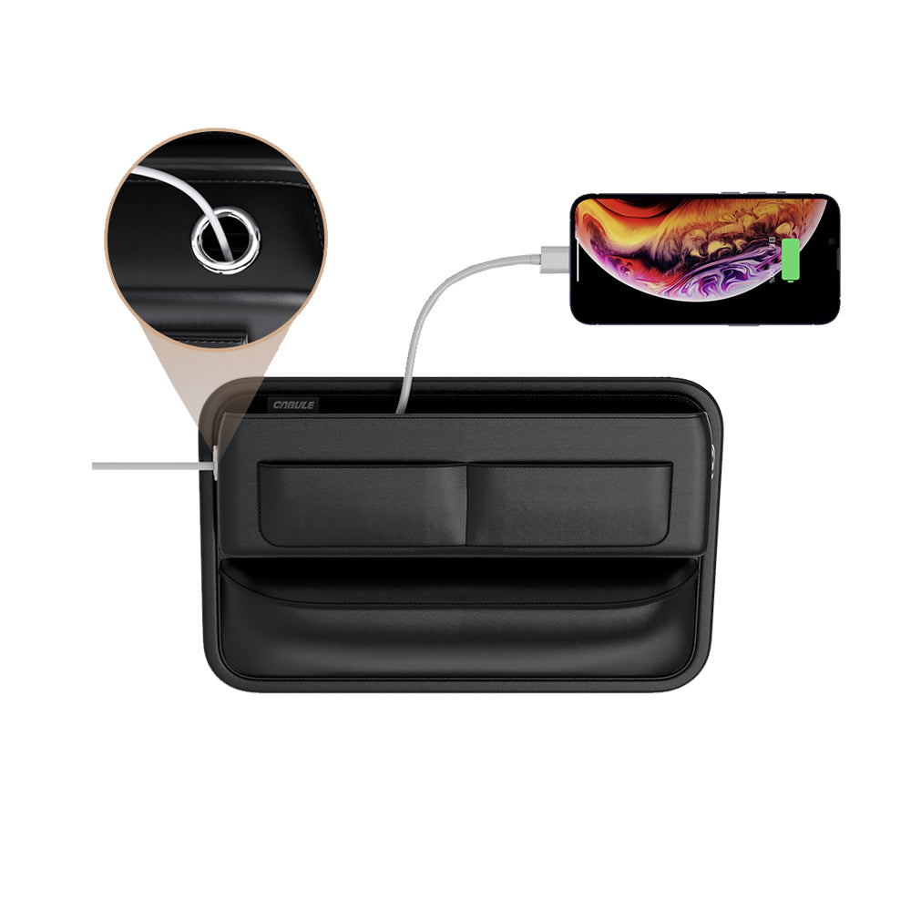 2Pcs Car Seat Gap Filler Leather Phone Holder Side Organizer