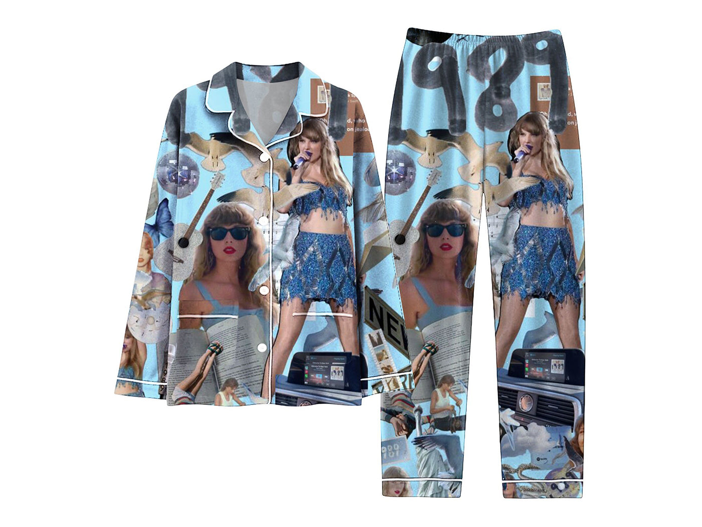 Taylor Swift Inspired Women's Sleepwear Long Sleeve Pajama Set