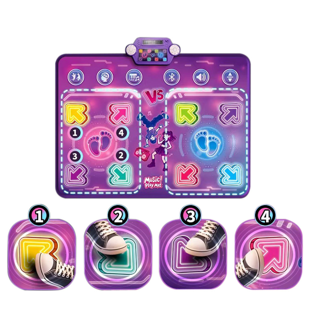 Rechargeable Dance Mat with 5 Modes Electronic Music Dance Pad for Living Room and Game Room