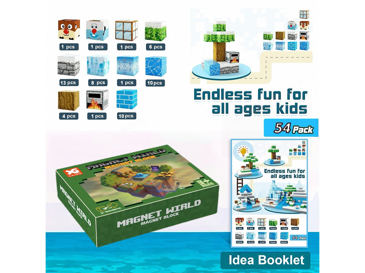 Minecraft Inspired Magnetic Blocks Building Toys Set