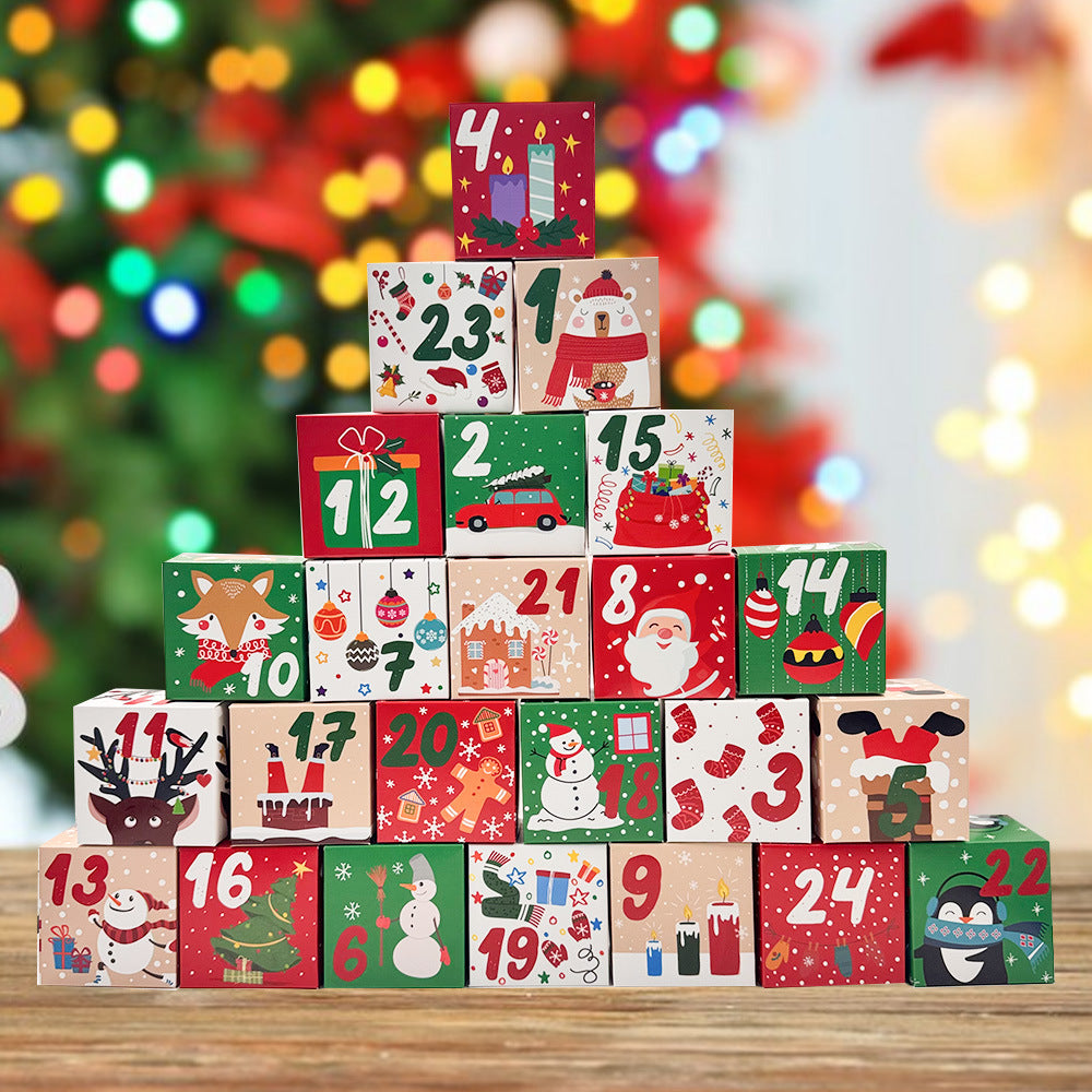 24 Pack DIY Christmas Advent Calendar Boxes 24 Days Countdown Gift Boxes