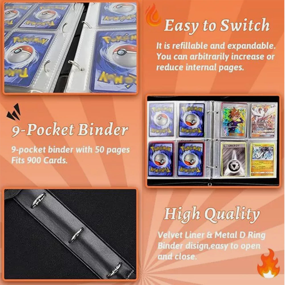 50 Sheets Card Binder Card Games Collection Case