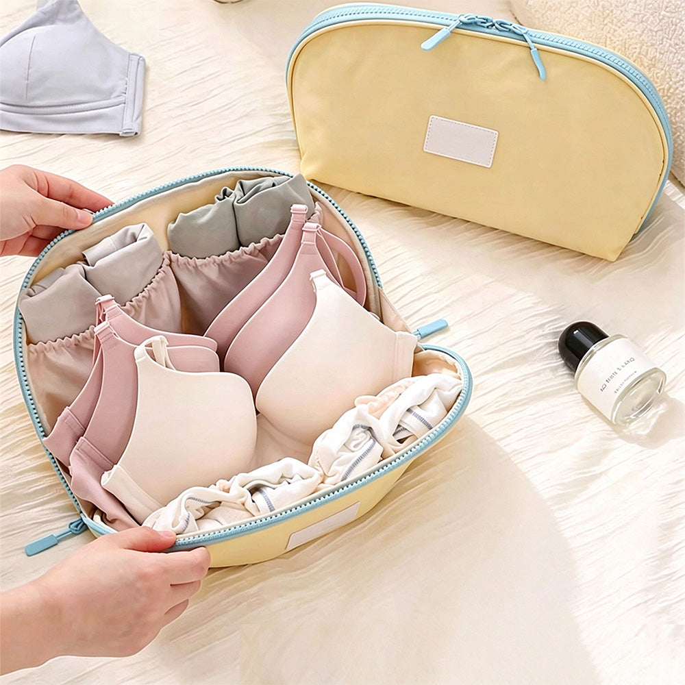 3-in-1 Clam-Shaped Underwear Bra Panty and Sock Travel Storage Bag