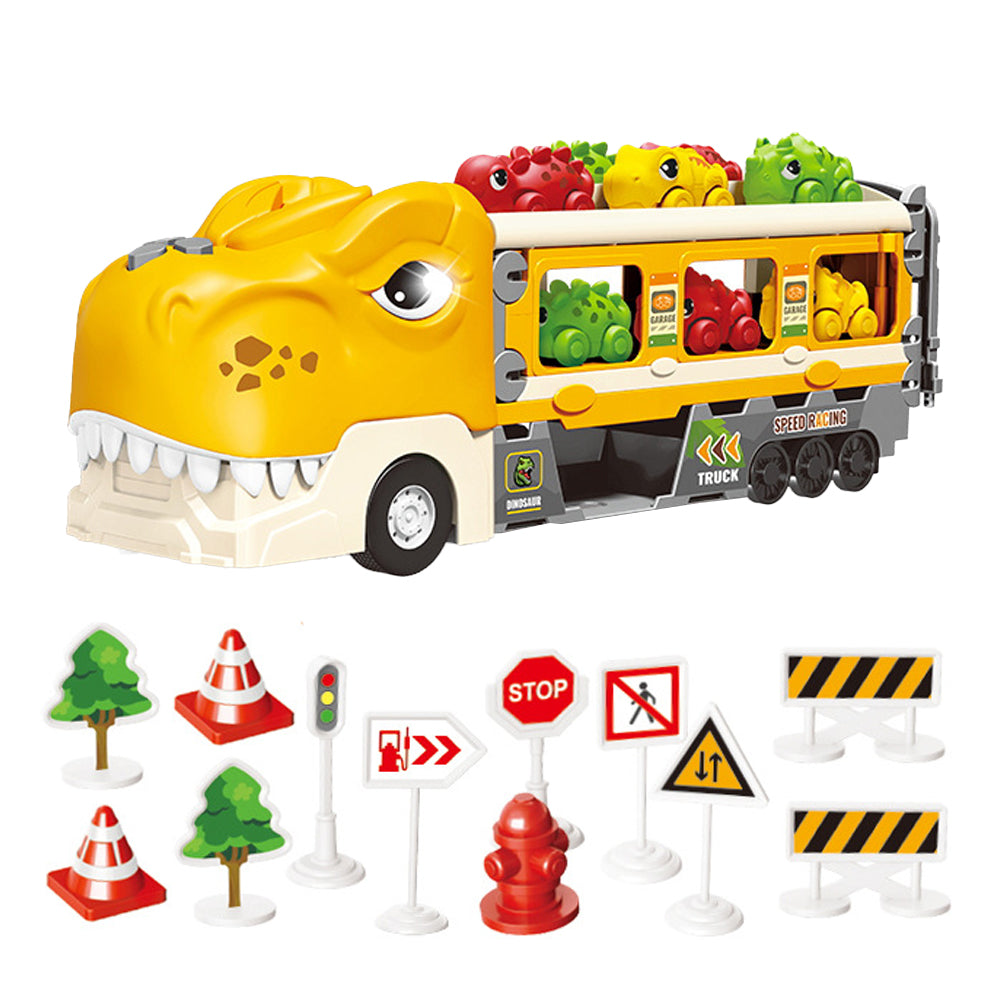 Foldable Dinosaur Truck Car Toys Set with Ejection Race Track