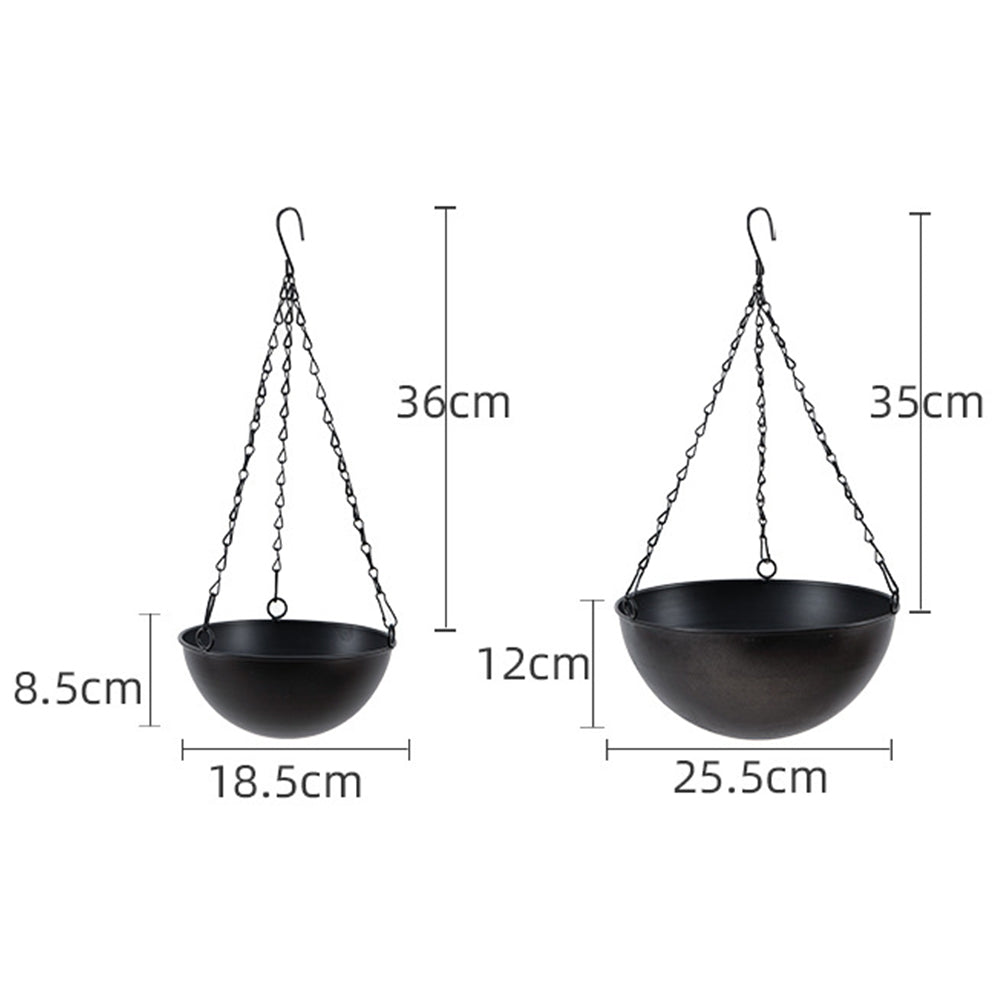 Set of 2 Iron Hanging Planter Pots