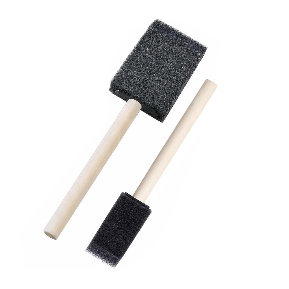 12 Pcs Foam Paint Brushes with Engineered Wood Handles for Furniture Crafts