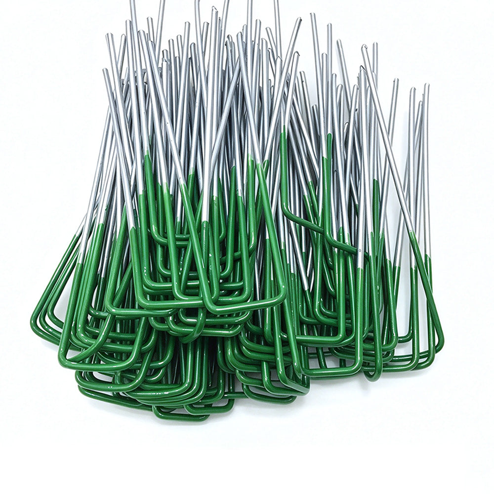 100 Pack 15cm Galvanized U Shaped Garden Landscape Staples