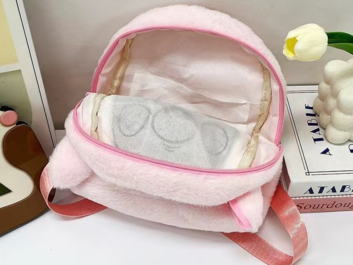 Stitch Inspired Furry Plush Backpack