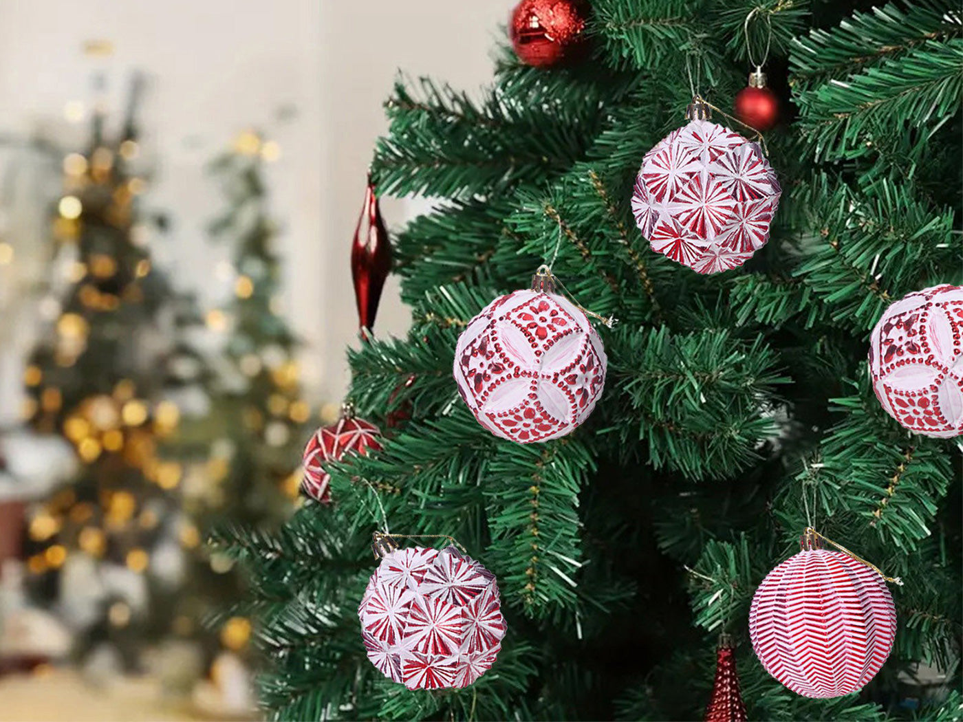 9pcs Christmas Ball Ornaments for Xmas Tree Hanging Ball Ornament Decorations