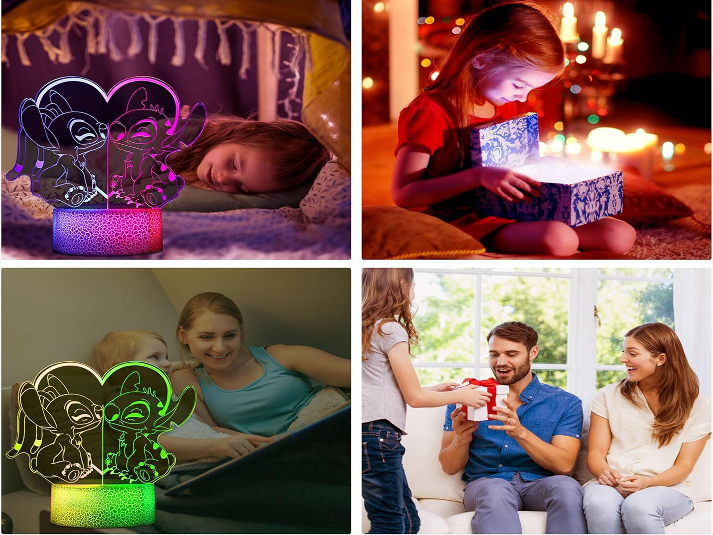 Stitch Inspired Acrylic Night Light 3D Illusion led Desk lamp