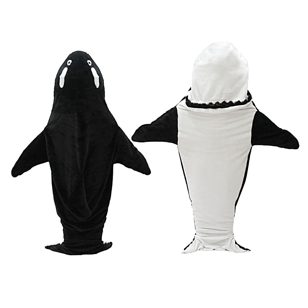 Wearable Whale Blanket Hoodie Onesie Sleeping Bag for Adult